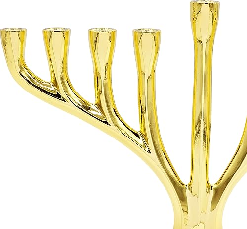 Miniatura 11 de Menorá contemporánea de Hanukkah, pulida, no se deslustra, sostiene la mayoría de las velas de Hanukkah (cobre)