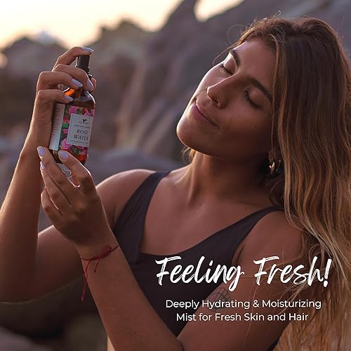 Miniatura 8 de Spray de agua de rosas para rostro, cuerpo y cabello, tónico facial hidratante, refrescante y calmante para piel seca, productos veganos para el