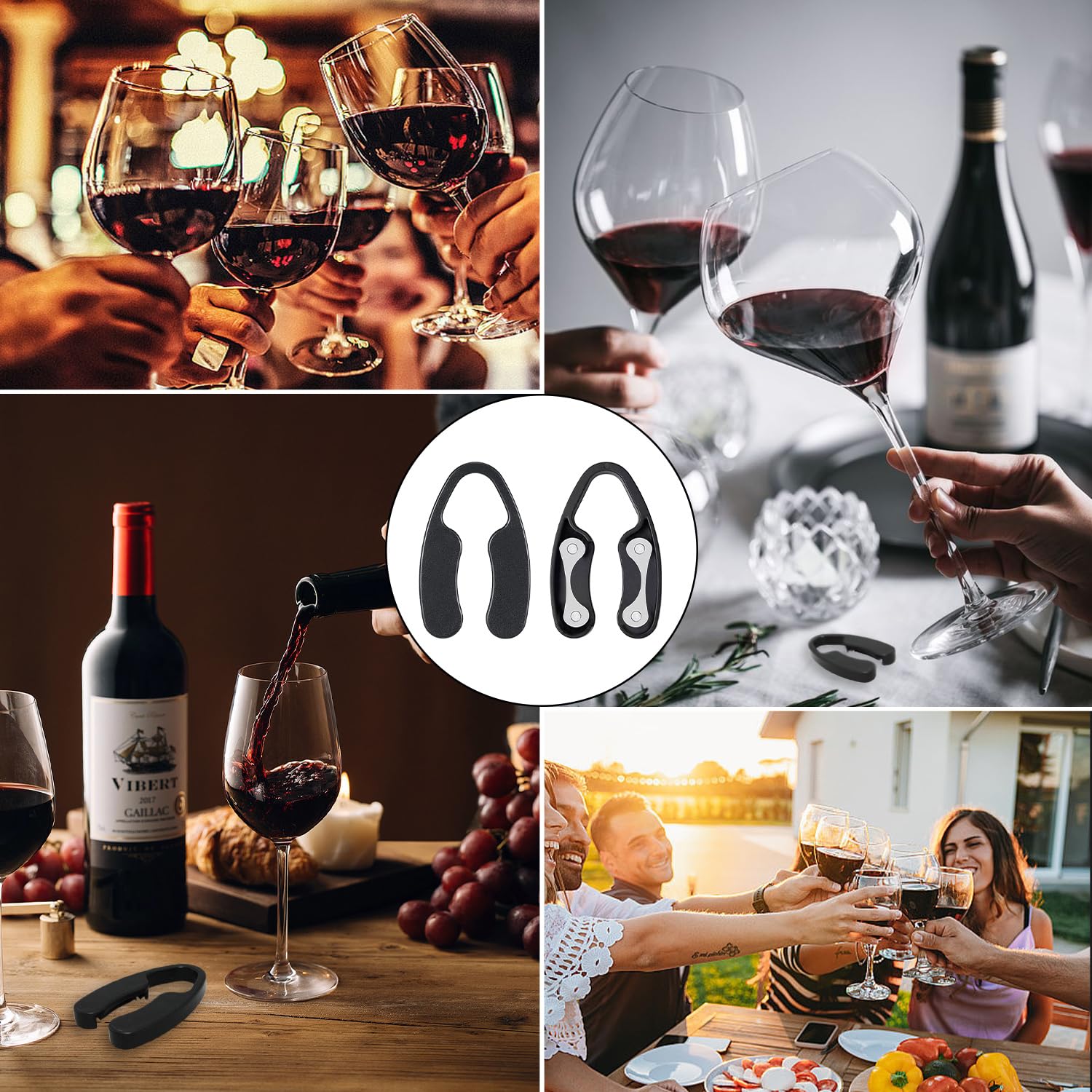 4 Piezas Cortador Papel de Aluminio las Botellas Vino, Negro Cortador Cápsulas para Botellas Vino, para Quitar el Papel dde Aluminio las Botellas Vino, para Fiestas, Campamentos, Bodas