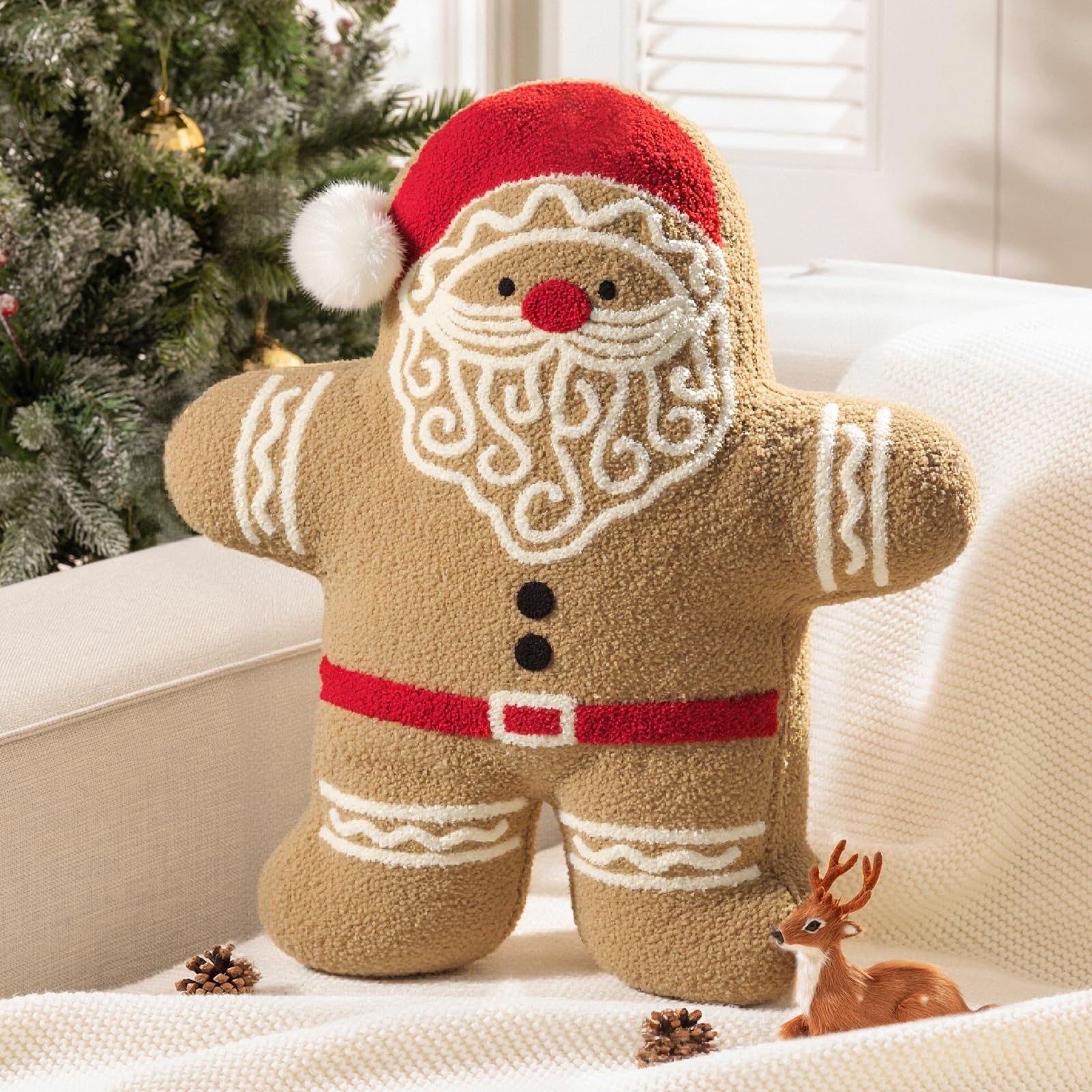 Amazon.com: Phantoscope Gingerbread Merry Christmas Throw Pillow