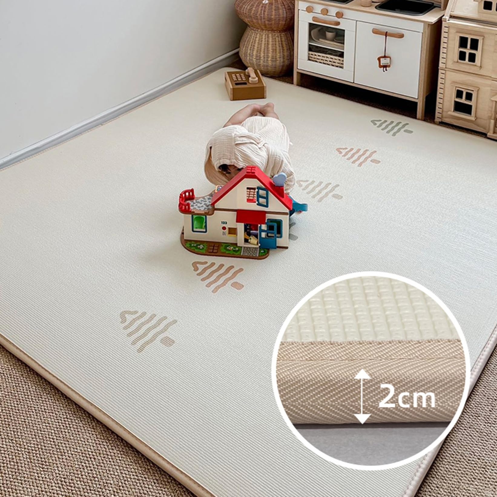 Amazon.co.jp: プレイマット 赤ちゃん 200CM*244CM*2CM ベビー