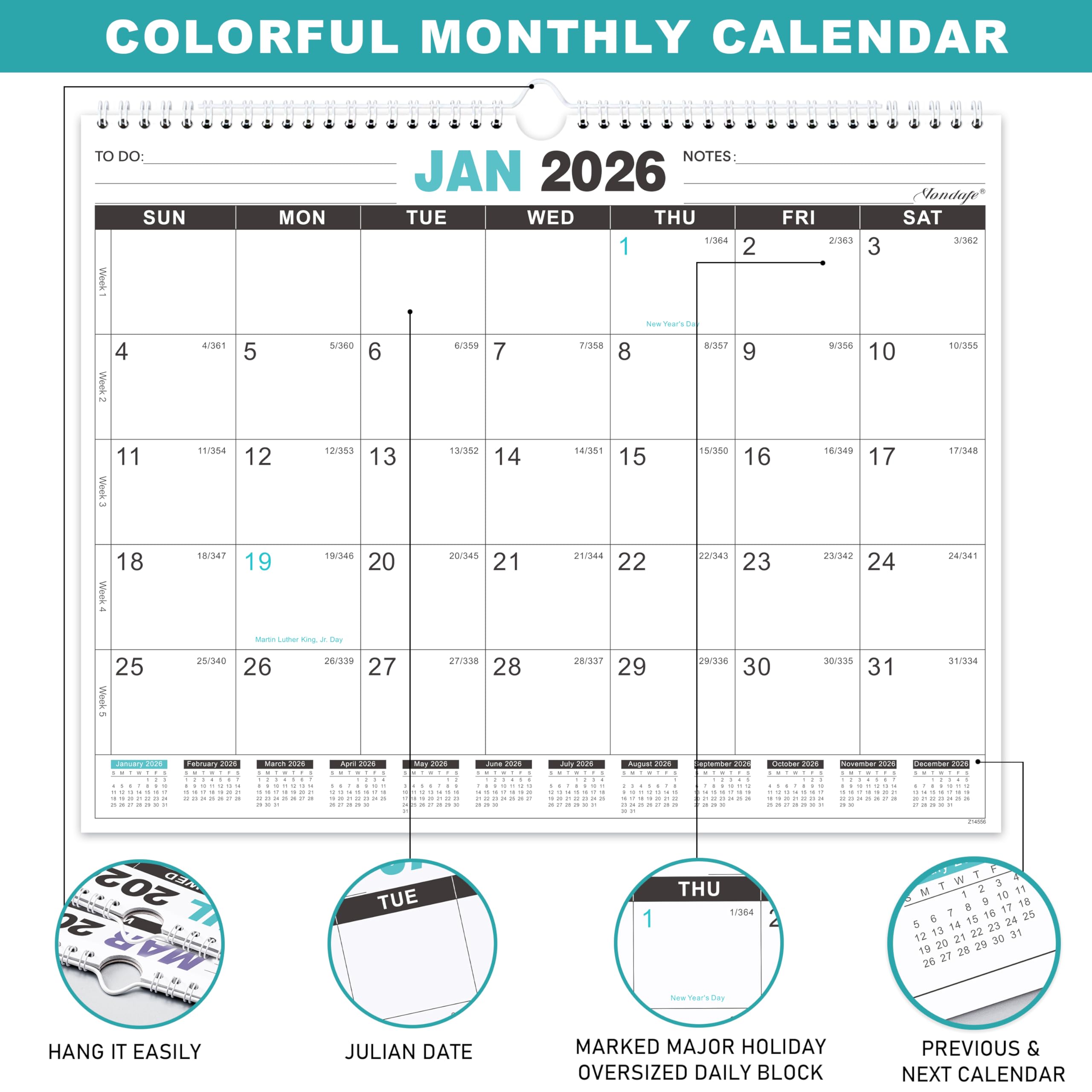 Amazon.co.jp: 2026年カレンダー - 2026年壁掛けカレンダー、2026年1月