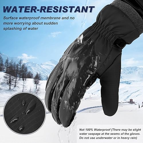 Miniatura 8 de Sukeen Guantes de invierno resistentes al viento para clima frío, suaves y cálidos para pantalla táctil, antideslizantes, guantes de invierno para