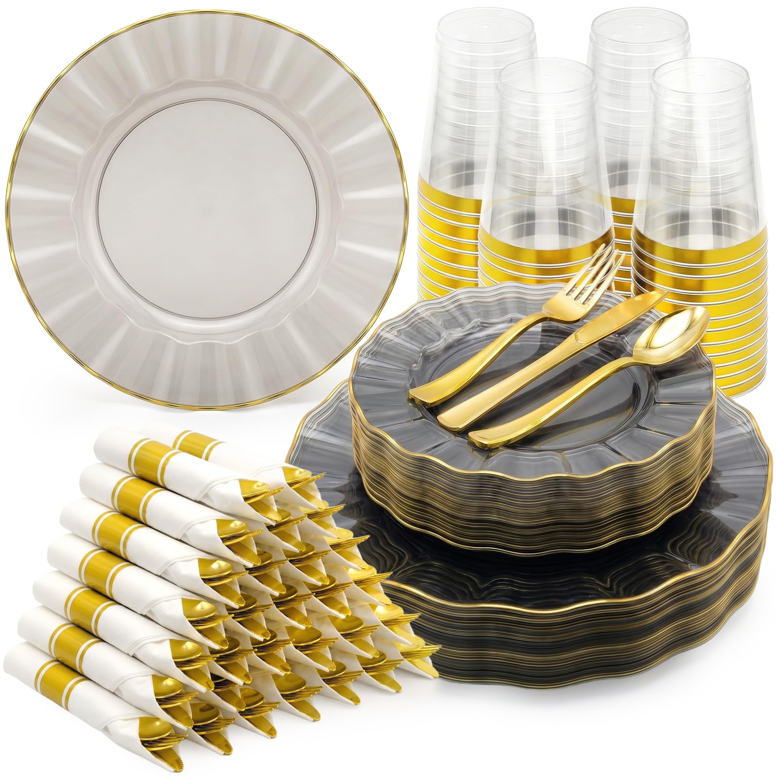 175 PCS Disposable Plates & Cutlery Set - 25 Guests -9