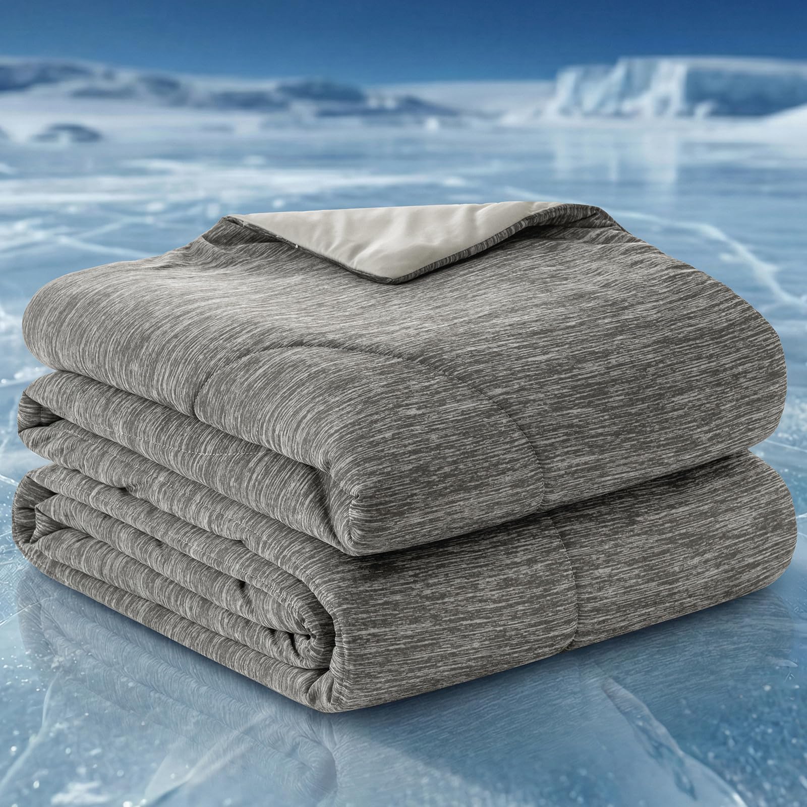phf cooling blanket king size for hot sleepers night sweats, soft quilted cooling comforter, lightweight breathable cold blanket, 108"x90", charcoal