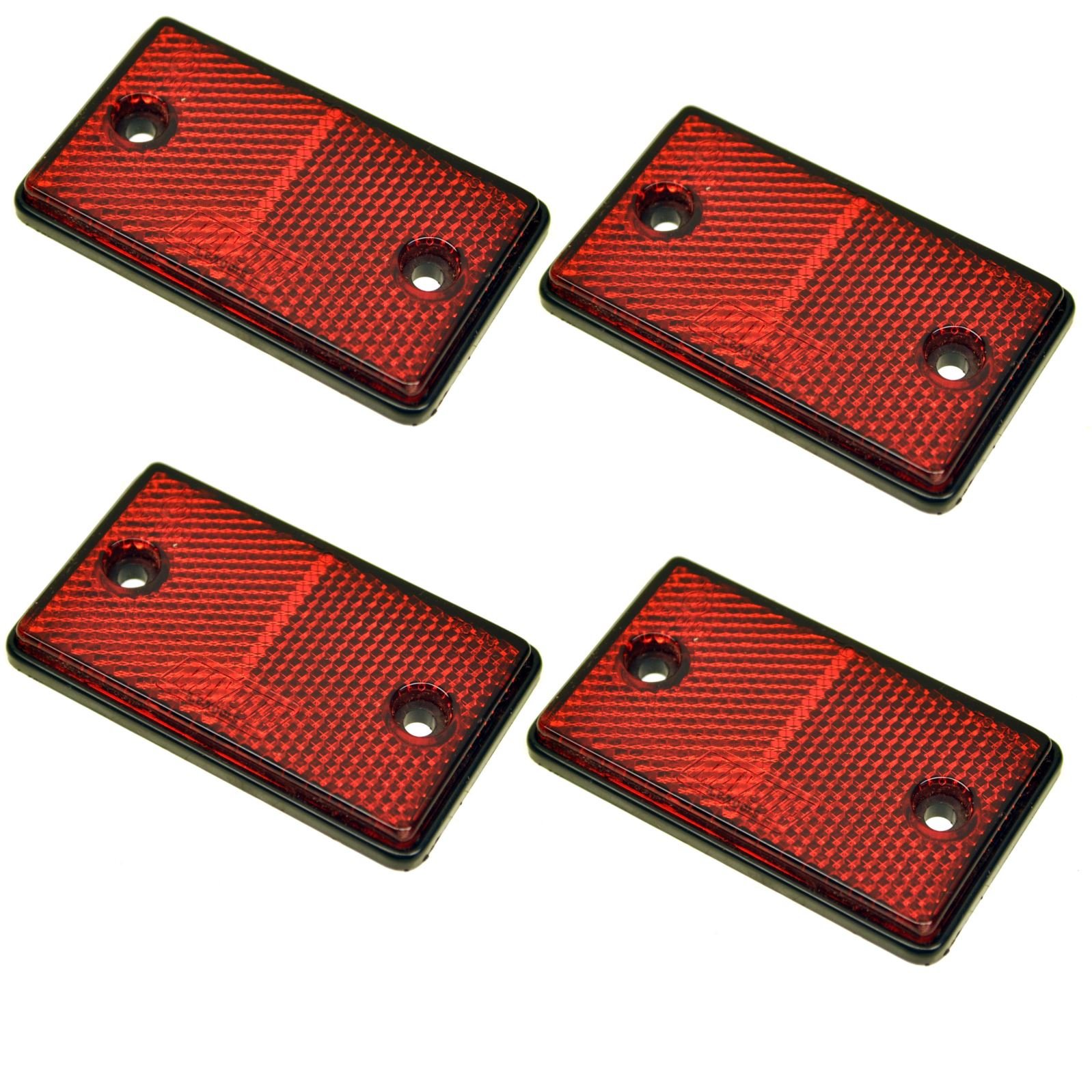 Ab Tools Red Rectangular Rear Reflector Pack Of 4 Trailer Fence Gate Post Tr074