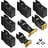 Vista 1 de KELIN Kit de 116 cuchillas oscilantes multiherramienta, 4 tipos de hojas de sierra de titanio para madera, metal, paneles de yeso, tuberías, se