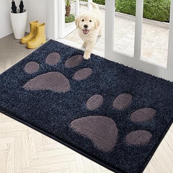 PURRUGS Dirt Trapping Door Mat Indoor Entrance, 33.5" x 59", Navy Blue
