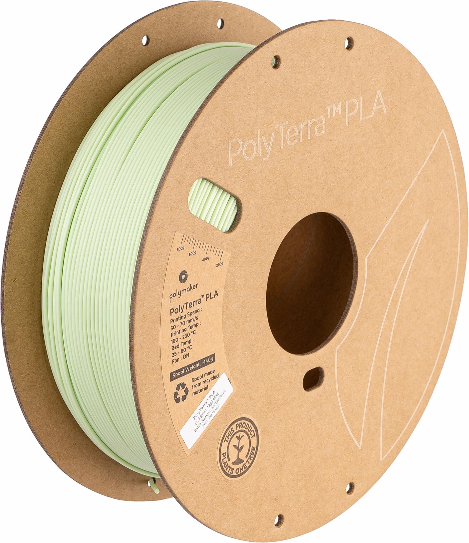 Polymaker70869 PolyTerra PLA Filament PLA geringerer plasticgehalt 1.75mm 1000g Mint 1 pc(s)
