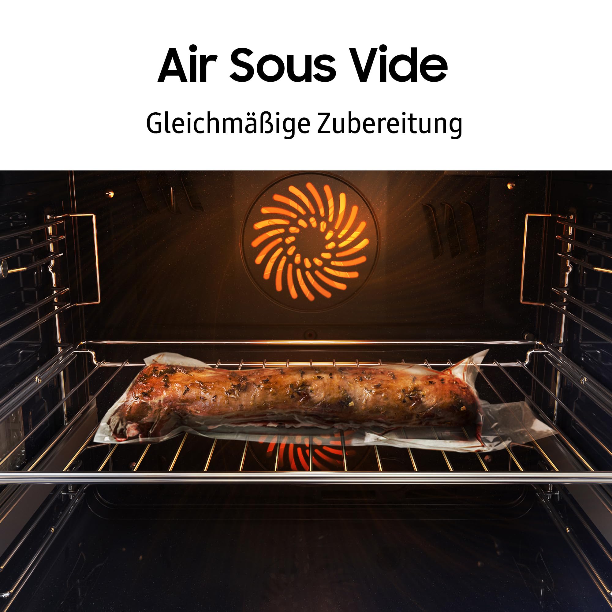 Samsung NV7B4550VAS/U1 Einbau-Backofen 76 l AI Dual Cook Flex Pyrolytische Selbstreinigung SmartThings Cooking Air Sous Vide Schwarz