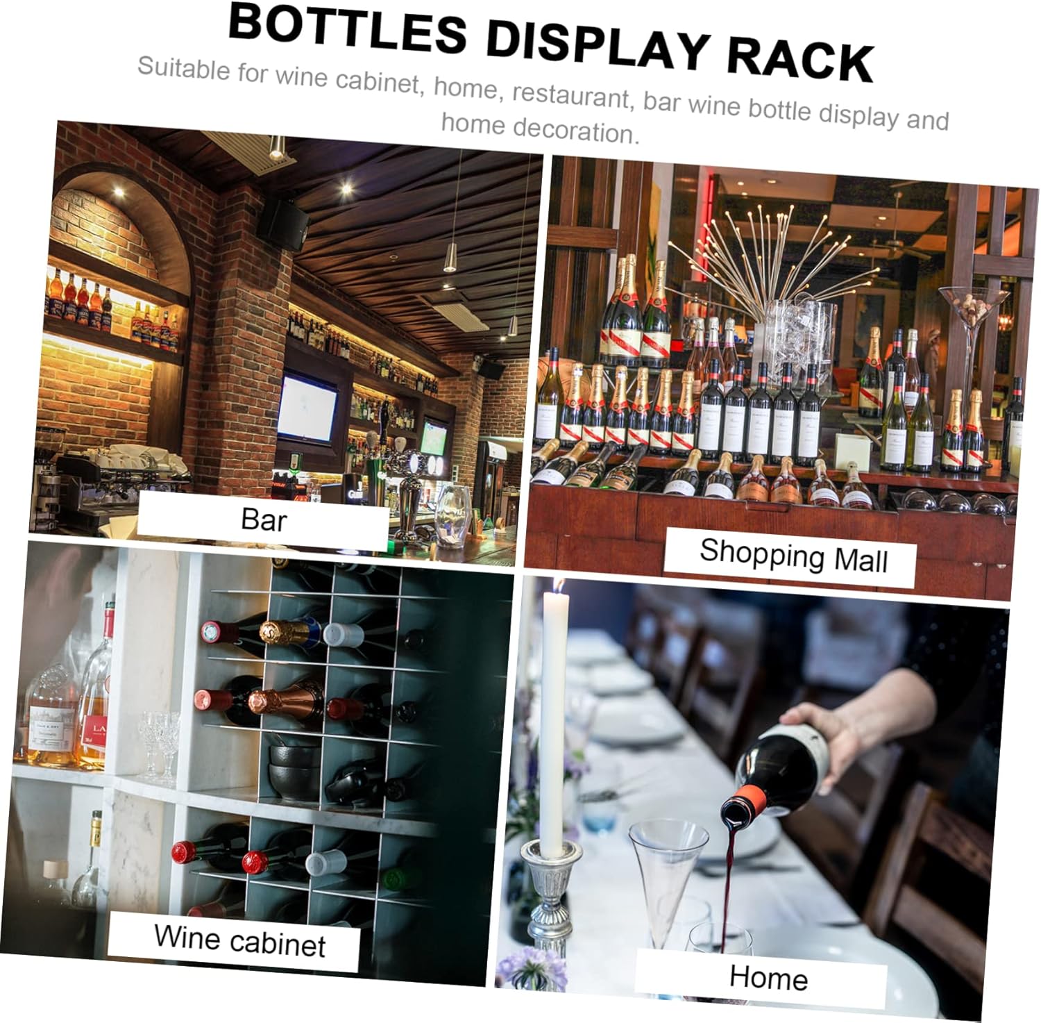 STOBAZA Honeycomb Wine Rack 7-Hole Freestanding Metal Wine Display Stand for Living Room Creative Circle Bottle Holder for Home Bar