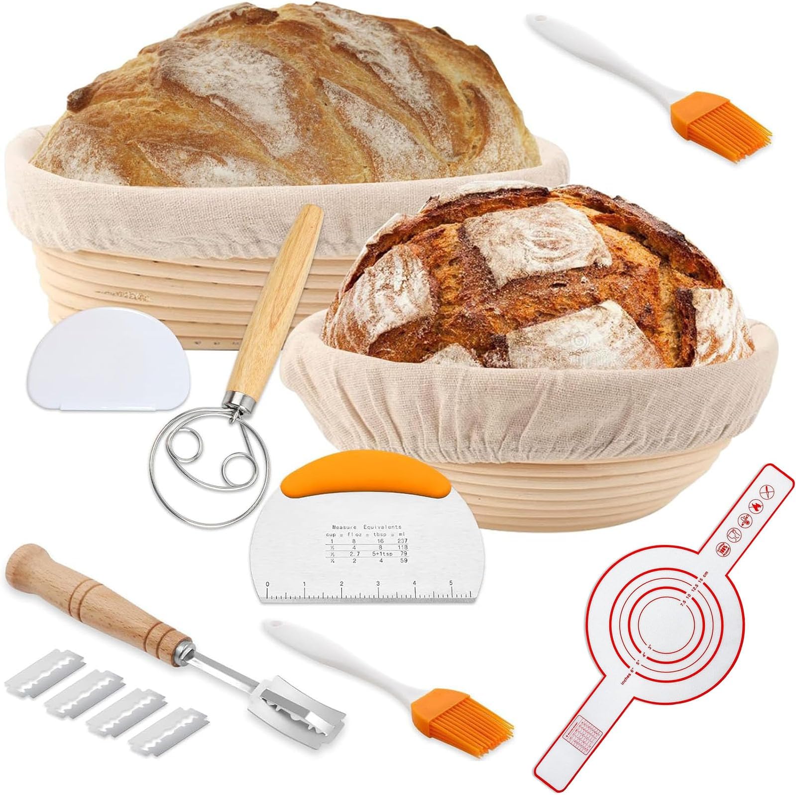 Bread Proofing Basket Sets,10 Inch Oval & 9Inch