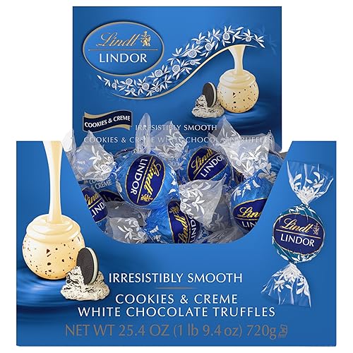 Vista 79 de Lindt LINDOR - Trufas de chocolate amargo con leche de avena, trufas de chocolate sin lácteos con centro de trufa suave y derretida, 5.1 onzas