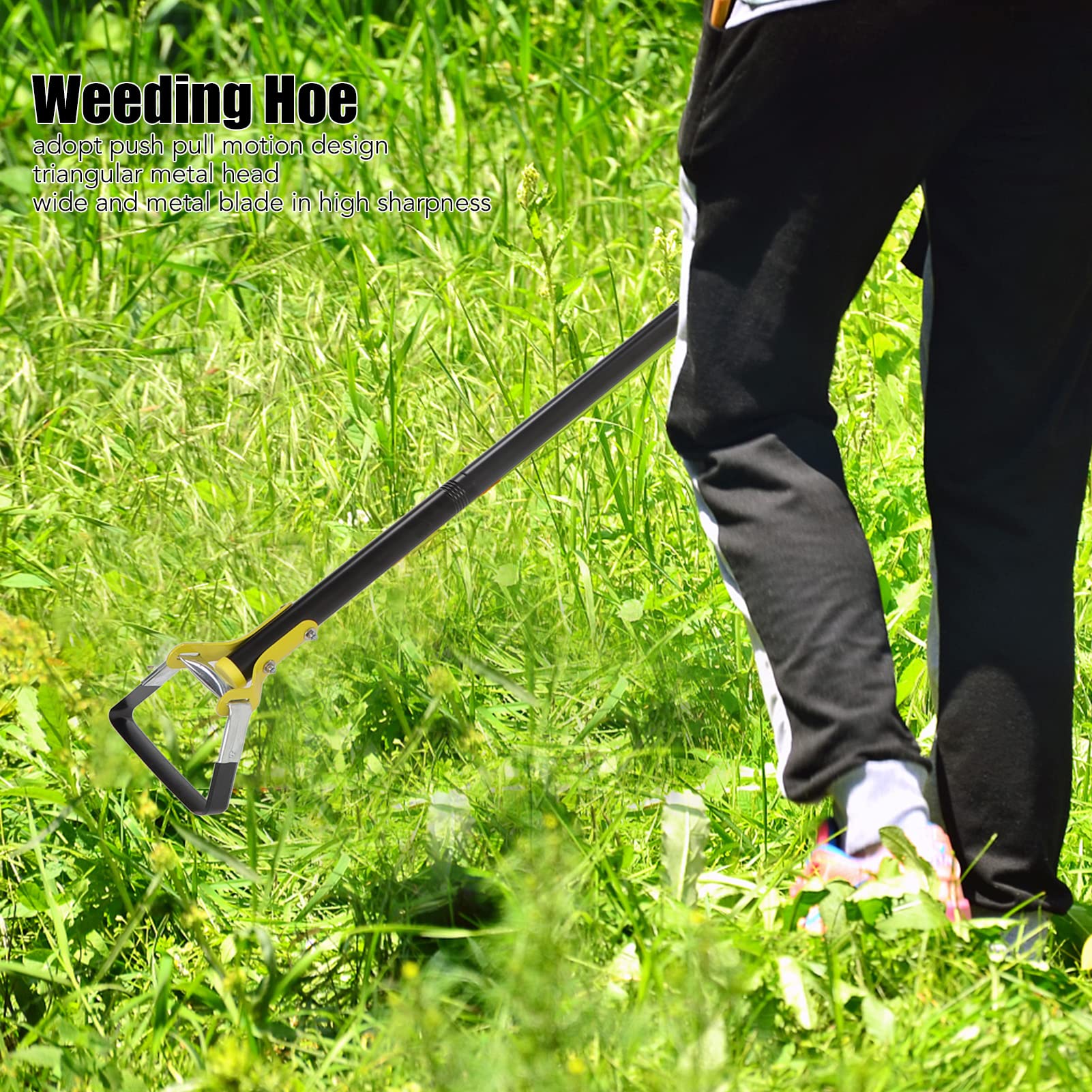 Azada Jardín Acero Inoxidable Longitud Ajustable 1.6m para Deshierbe Plantar Suelo Fácil Montaje Herramienta Jardinería Profesional