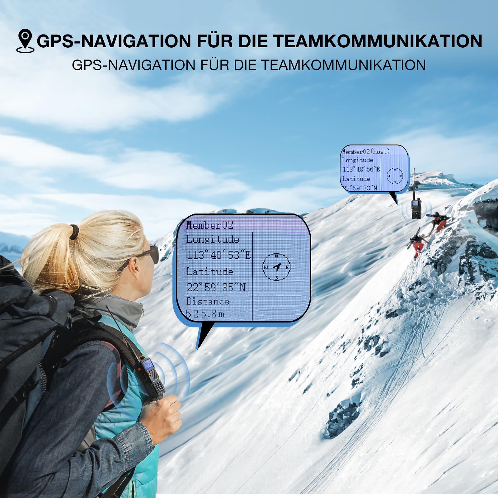 BAOFENG UV-5RM Plus GPS Funkgerät, 10W Handfunkgerät 10 Zonen 640 Kanäle | GPS-Mehrbandfunkgerät mit 1,77" Farbbildschirm, 2500 mAh Akku, 10 Zonen 640 Kanäle für Outdoor-Abenteuer