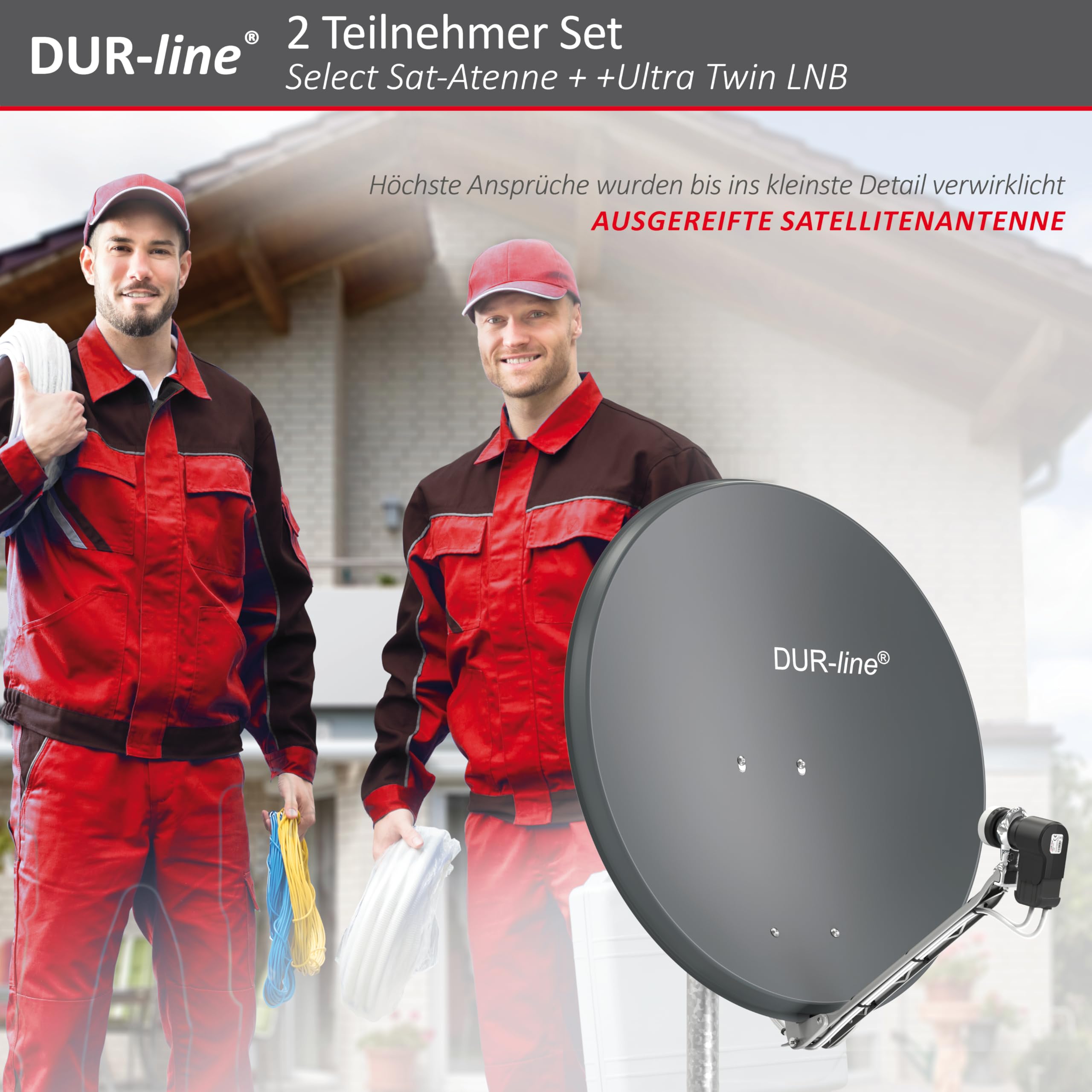 DUR-line Select 75/80 Juego de antena de satélite [LNB, Multiconmutador]