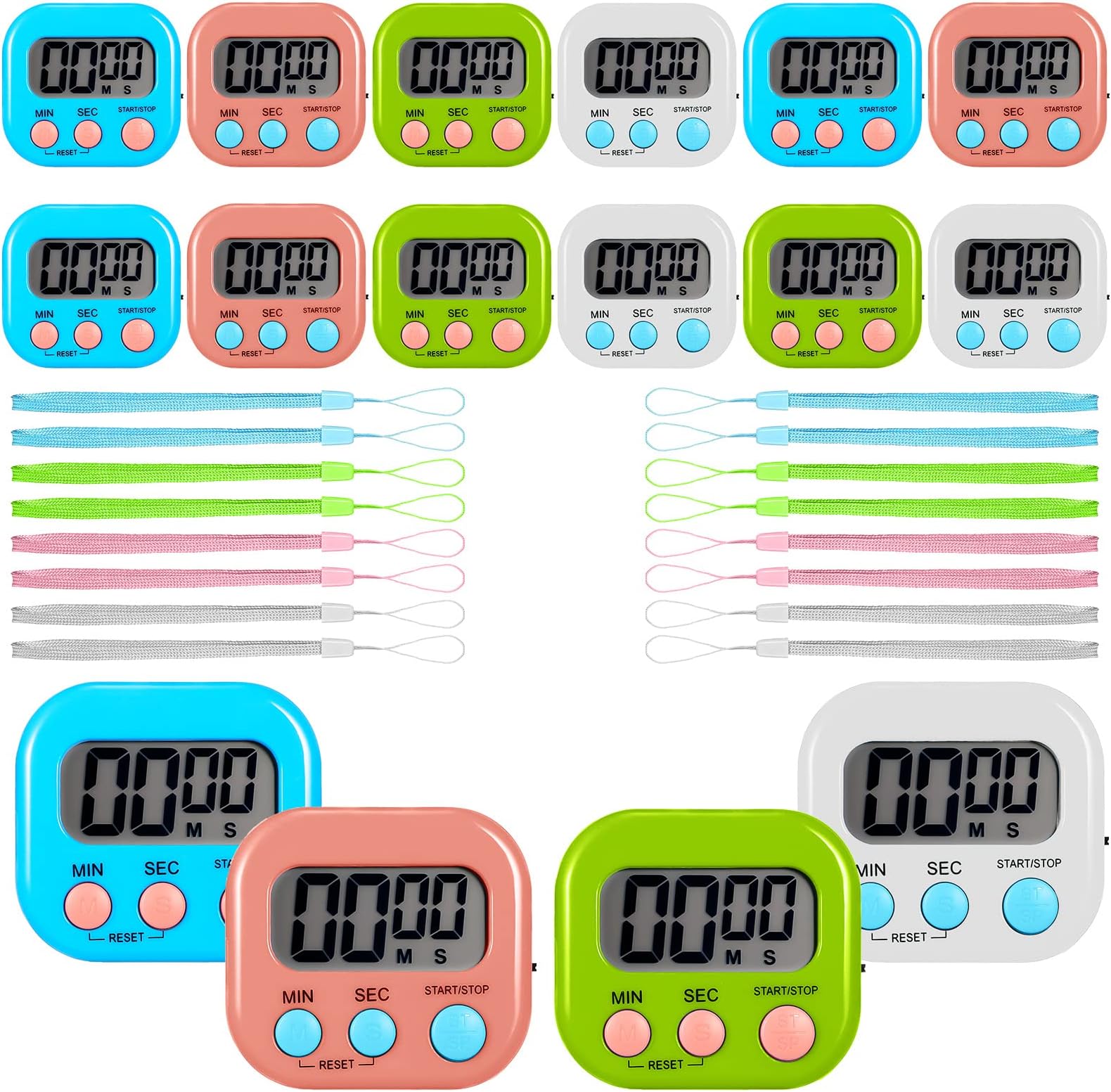Xuhal 50 Pieces Digital Kitchen Timer Bulk, Small