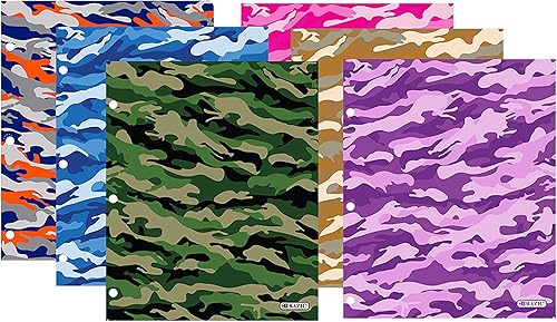 BAZIC - Carpeta de papel de 2 bolsillos, portafolio de camuflaje, soporte de carpetas de tamaño carta para oficina y negocios, organizador de