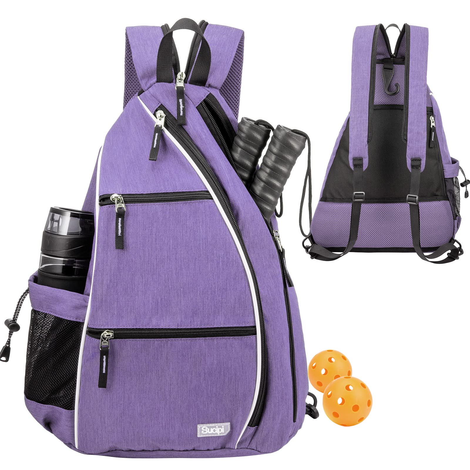 Sucipi Pickleball Bag Backpack for Women Men Tennis Bag Tennis Backpack Reversible Pickleball Paddle Bag Tennis Rackets Bags, Purple,