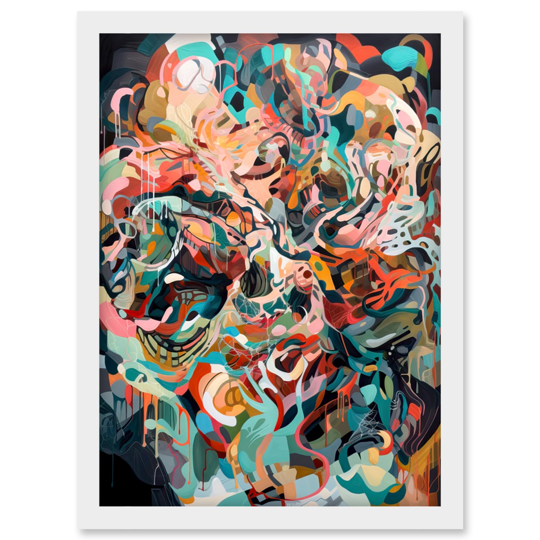 Artery8 Henri Matisse Inspired Abstract Organic Shapes Artwork Framed Wall Art Print A4