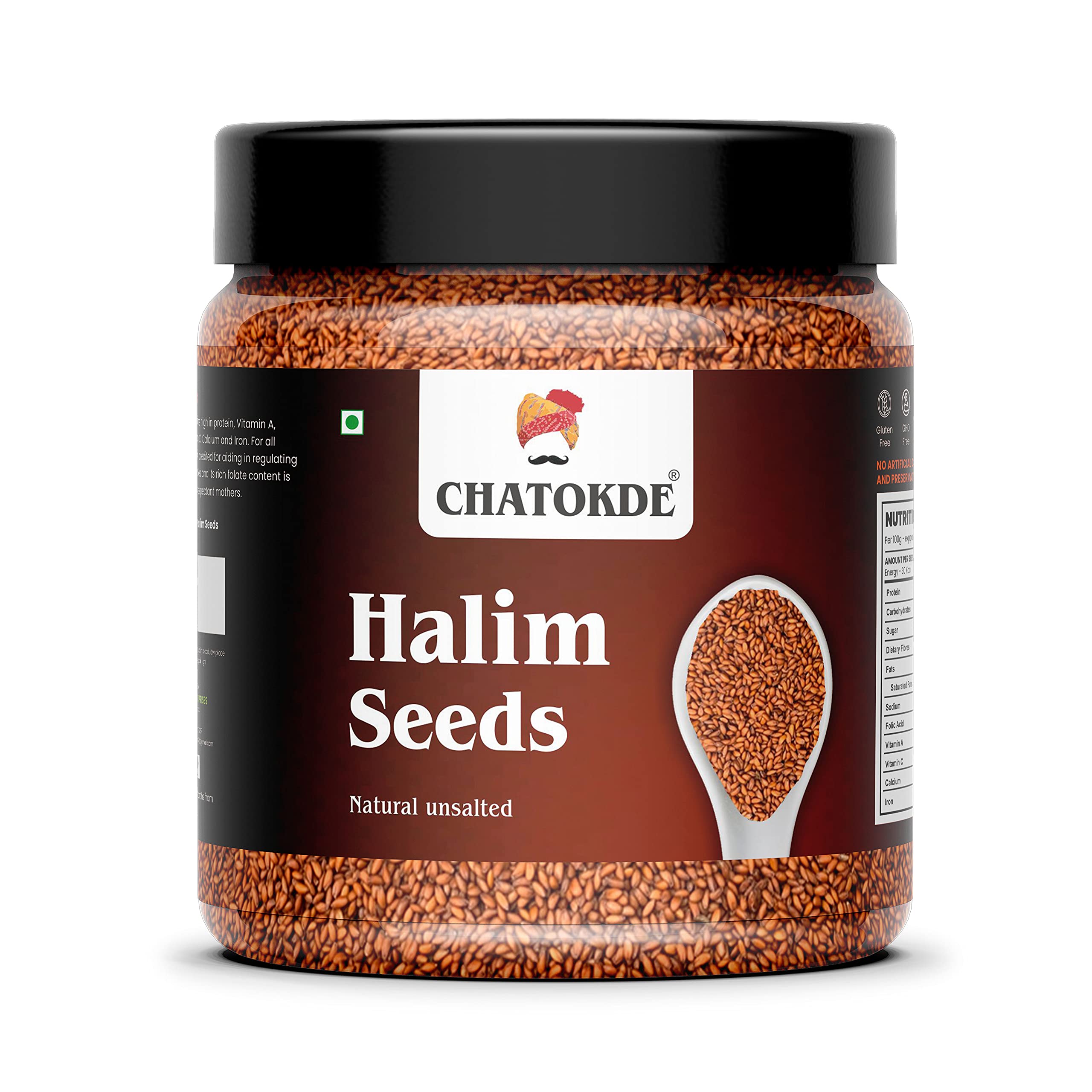 CHATOKDE Halim Seeds (Aliv Seeds) - 400 Gm Jar - (Garden cress/Haleem) Hair Growth - Sourced 100% Raw From Organic Farms