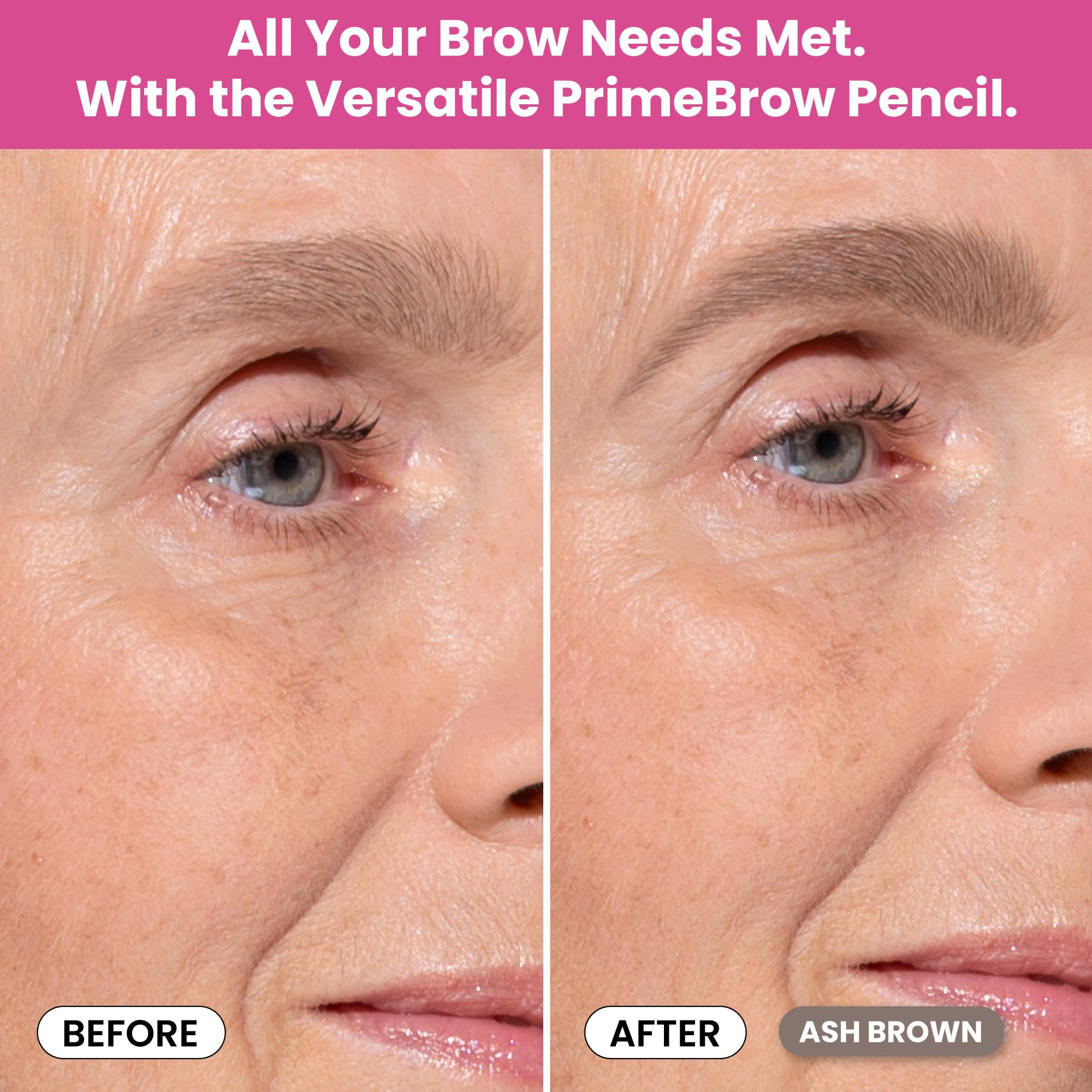 Prime Prometics PrimeBrow Pencil for Mature Women Ultra-Precise Tip for Natural, Hair-Like Strokes Smudge-Proof & Long-Lasting Wear Great for Thinning, Sparse, or Graying Brows (Ash Brown) - Image 4