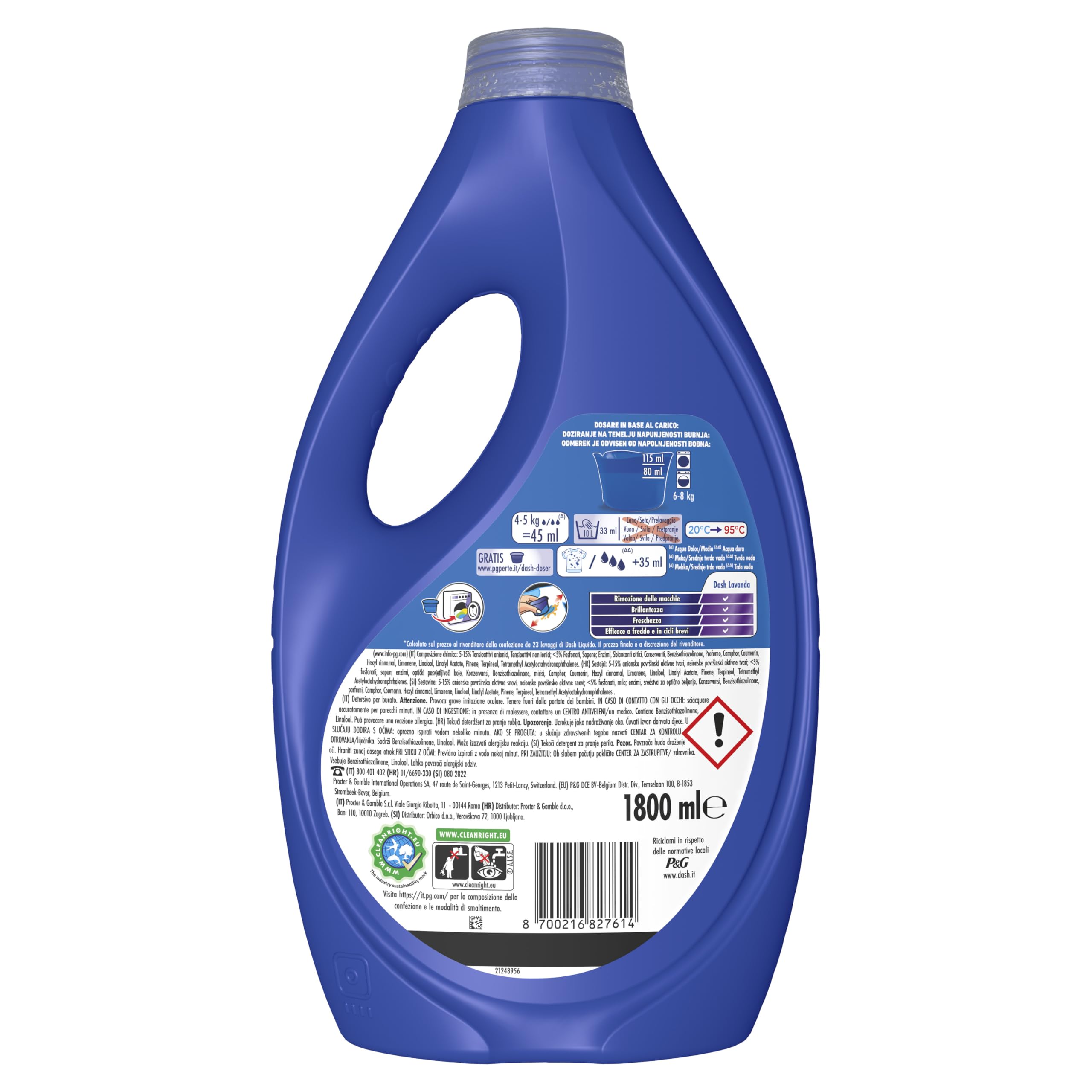 Dash Detersivo Liquido Lavatrice, 160 Lavaggi (4x40), Lavanda, Rimuove Le Macchie e Igienizza, Dona Freschezza, Brillantezza Per I Capi, Efficace Anche A Freddo E In Cicli Brevi