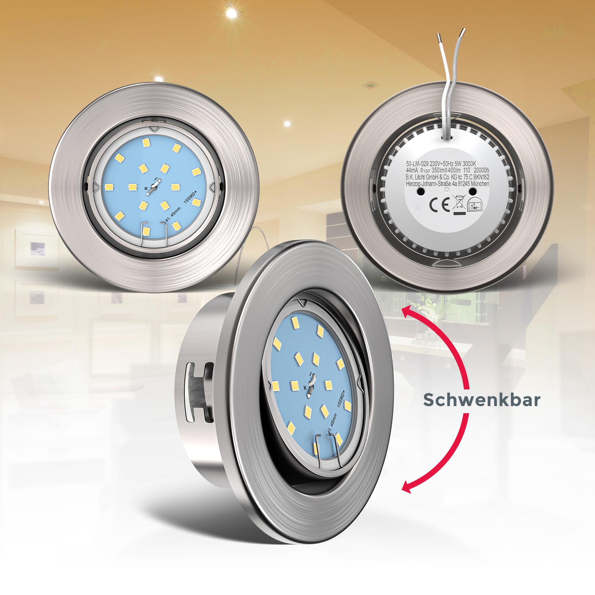 Spot LED RGBCCT encastrable 6W radio fixe 230V