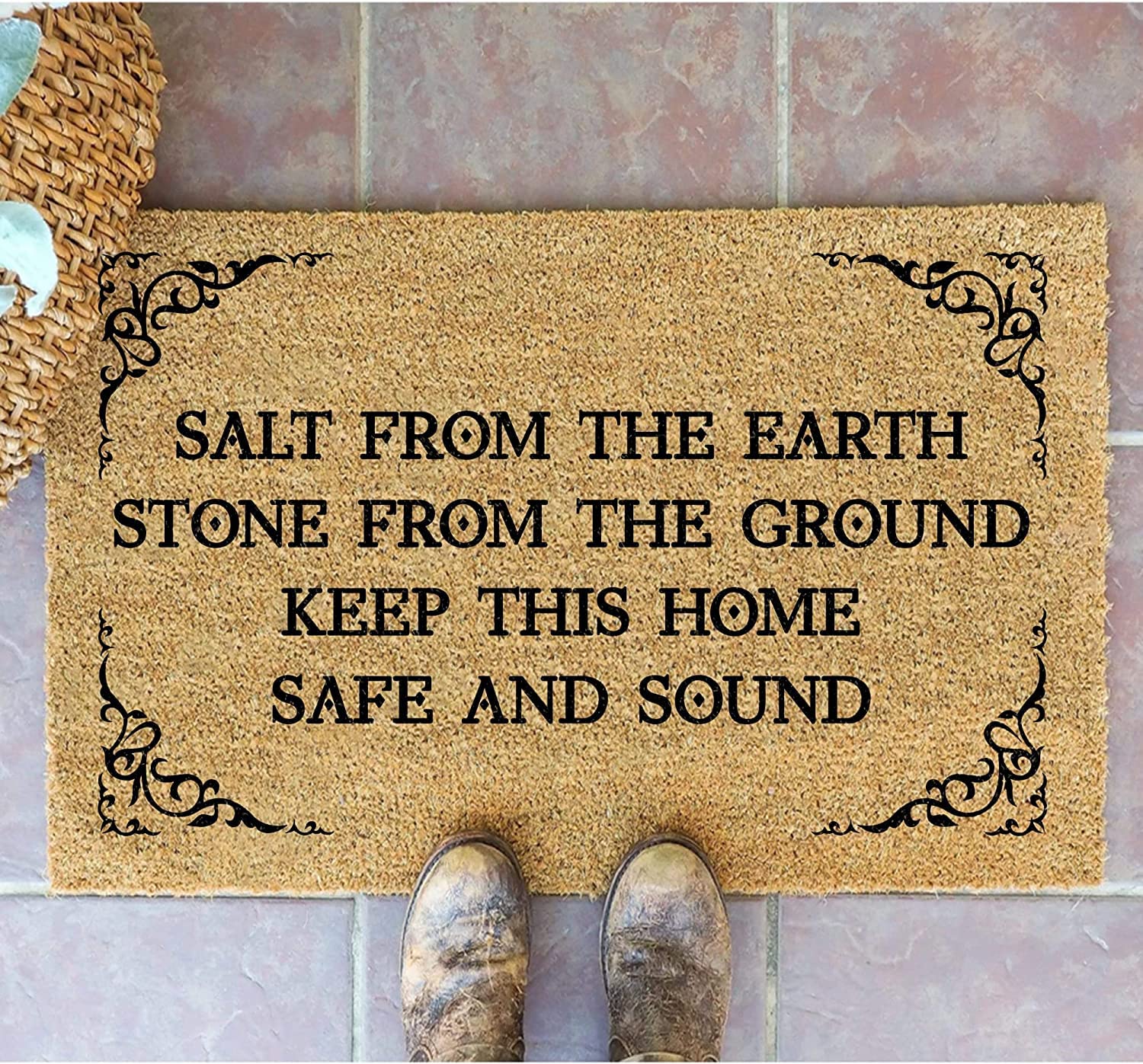 tbbvhd Practical Magic Door mat Salt from The Earth Stone from The Ground Keep This Home Safe and Sound Magic Door mat Front Door mat Interesting Door