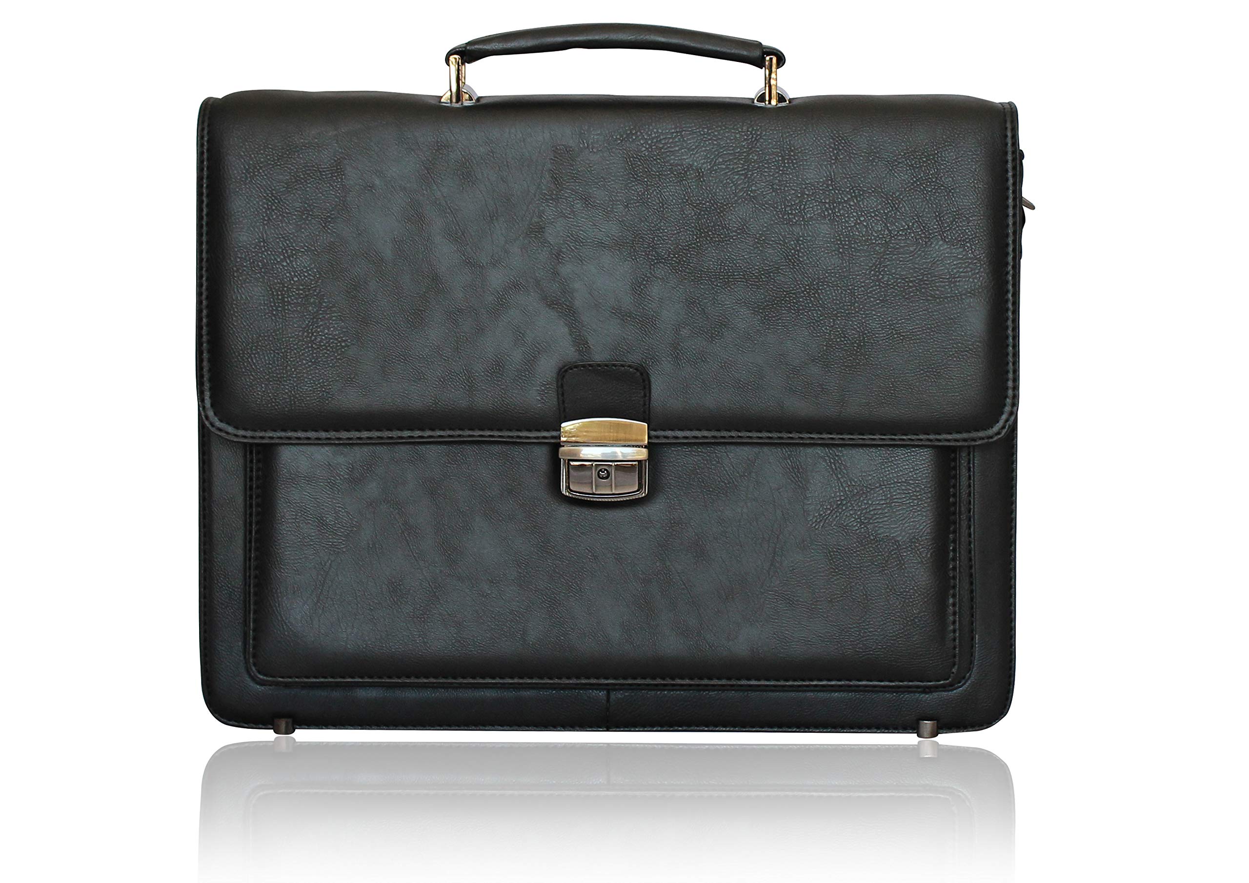 BORSA CARTELLA VENTIQUATTRORE PORTADOCUMENTI 24 ORE DA LAVORO TRACOLLA Tasca PC (Nero 8014)