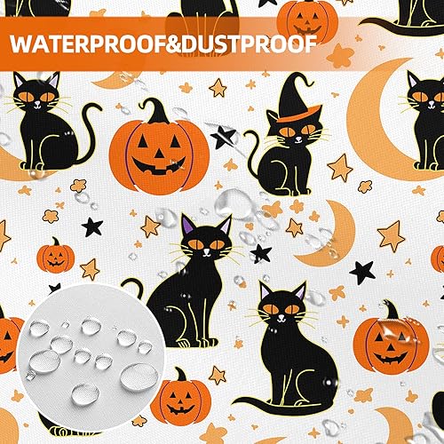 Miniatura 3 de Cortina de ducha de Halloween de 72 x 72 pulgadas, cortinas de ducha de gato negro para baño con ganchos, decoración de baño de Halloween, hogar,
