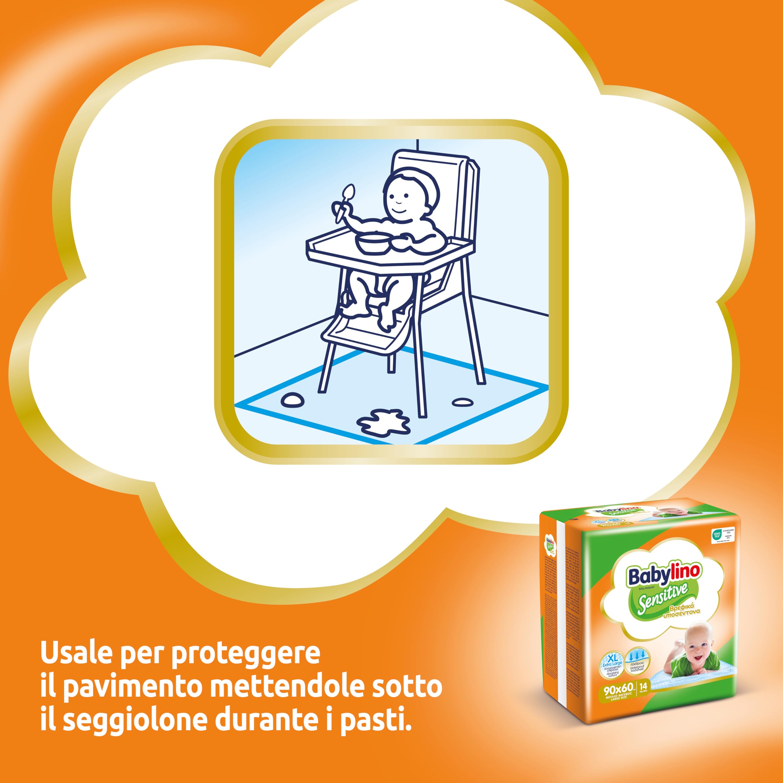 Babylino Sensitive Teli Cambio 90x60cm, 14 sztuk