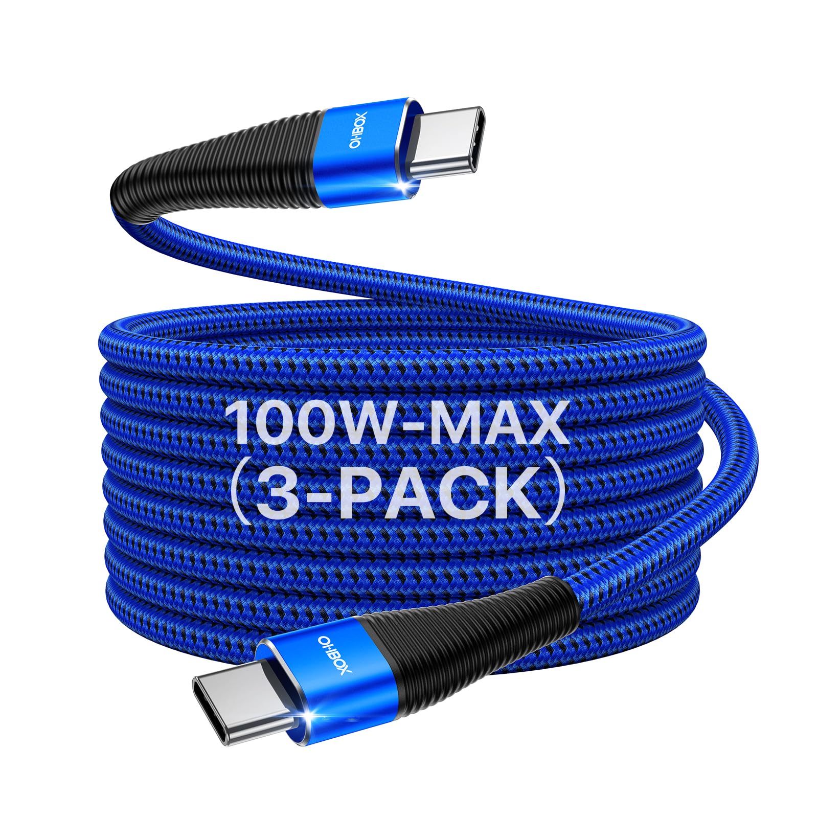 USB C to USB C Cable 10FT 3Pack 100W Fast Charging Type C Charger Cord | USB C to C Cable Premium Nylon Braided USB Type C Charger Cord for iPhone 17 16 15 Plus/Pro Max, Galaxy S25/S24/S23 and More