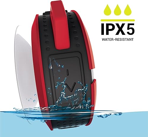 Miniatura 3 de Coby Rugged Gear - Altavoz Bluetooth, color rojo, resistente al agua, IPX5, ventosa, llamadas manos libres, micrófono integrado, 3 W, altavoz