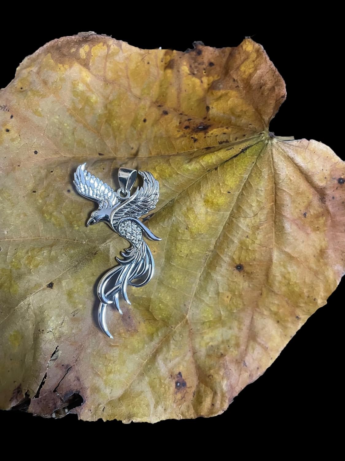 Jewelry Trends Sterling Silver CZ Eagle Phoenix Pendant Necklace 18" - Image 8