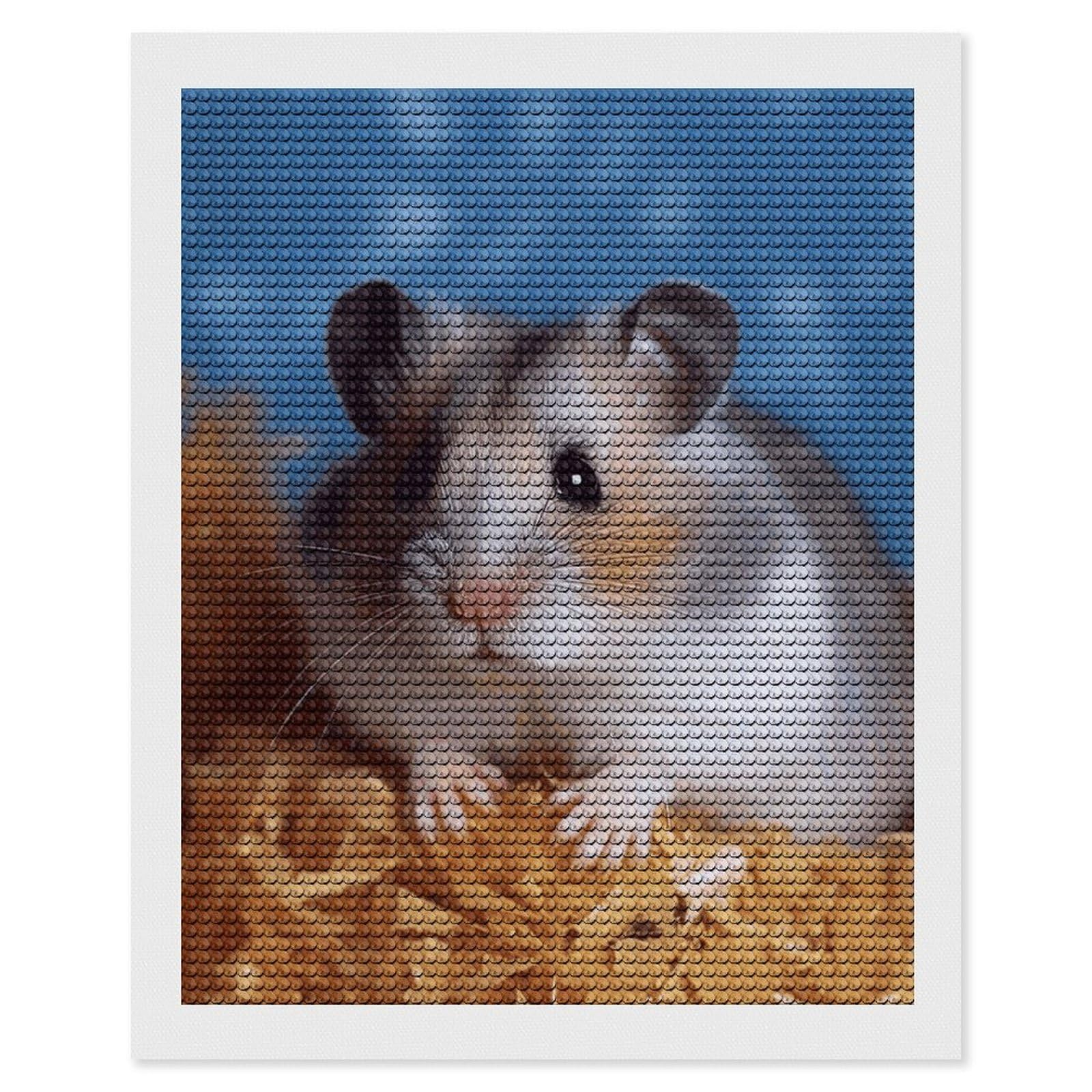DWVTSLH Hamster Diamond Painting Kits for Adults, Personalized Diamond Photo Art Full Drill, DIY 5D Diamond Art Painting Kits for Beginners, Home Wall Decor 16"x20"