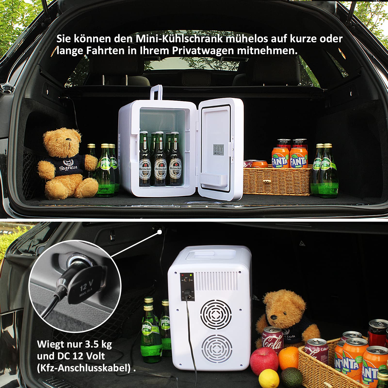 Mini réfrigérateur 10 L 11 boîtes 330 ml maintien au froid et au chaud AC 220 V CC 12 V silencieux voiture bureau chambre