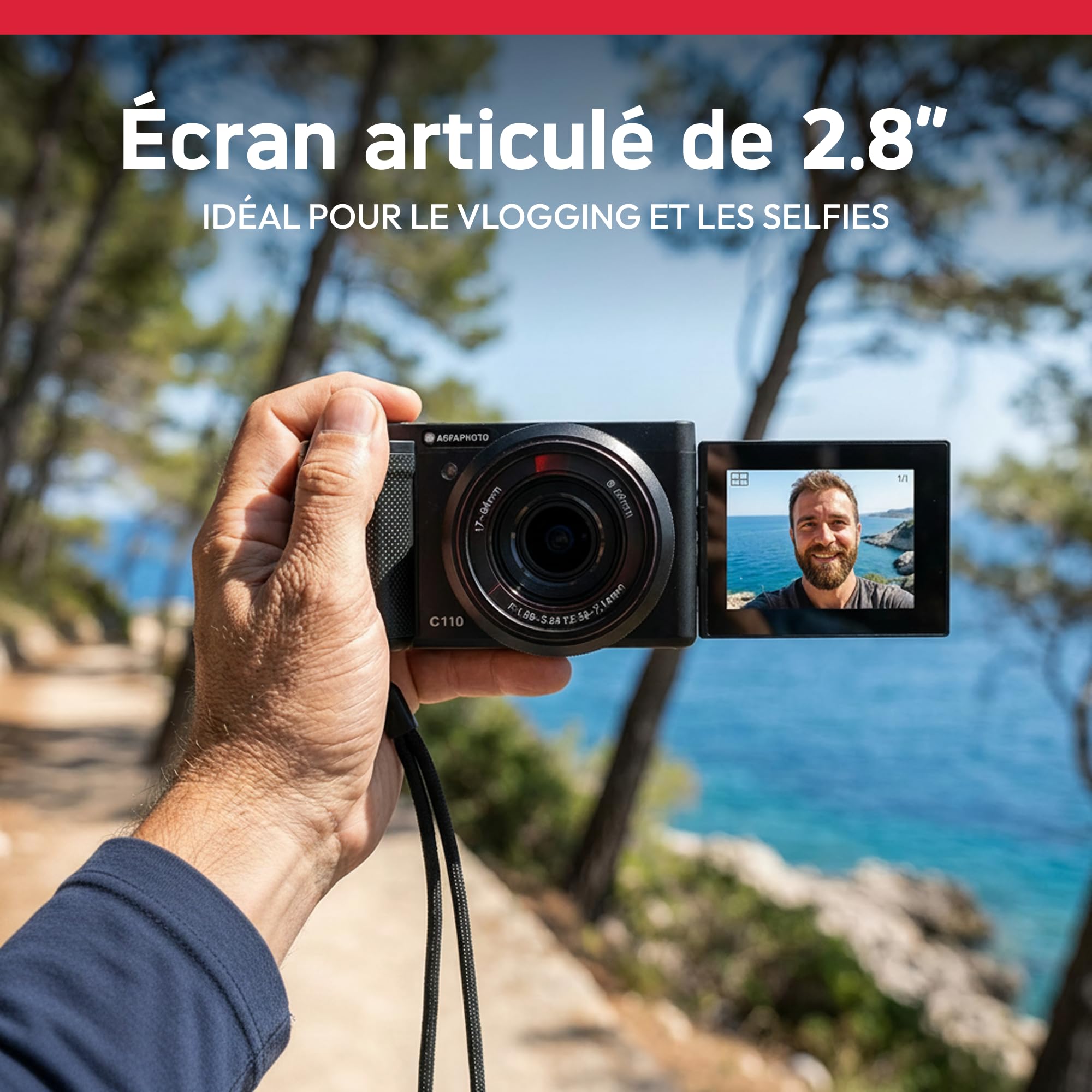 AGFAPHOTO Realishot C110 - Compact Digital Camera écran articulé - Noir