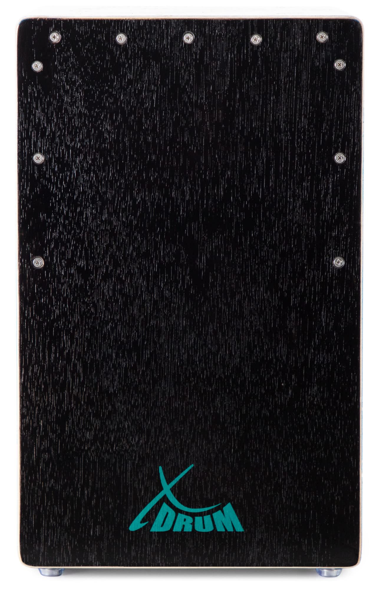 XDrum Design Series Cajon “Gecko” - Handbemalte Designer-Cajon mit Dot Art-Geckos - Integrierter Bass Port - Korpus aus HPL (High Pressure Laminate) - Fest installierter Snare-Teppich