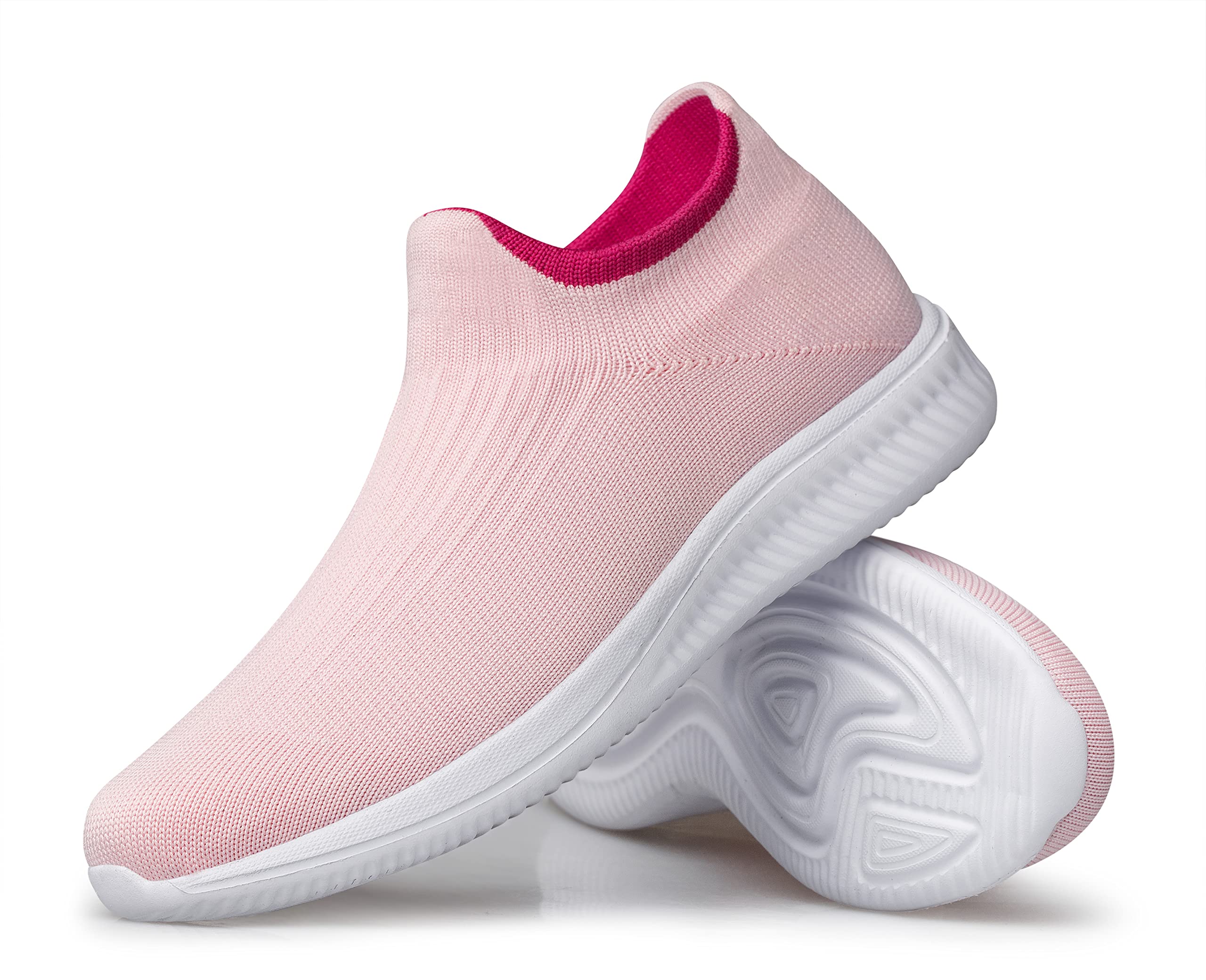 vibdivWomens Shoes Sneakers Slip-on Walking Shoes Lightweight Athletic Jogging Shoes Sneakers Pink 5.5