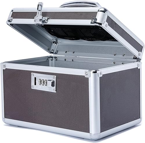 Caja de medicamentos con cerradura con estuche de almacenamiento portátil, 10.2 x 6.8 x 6.8 pulgadas, organizador de cerradura de medicamentos a
