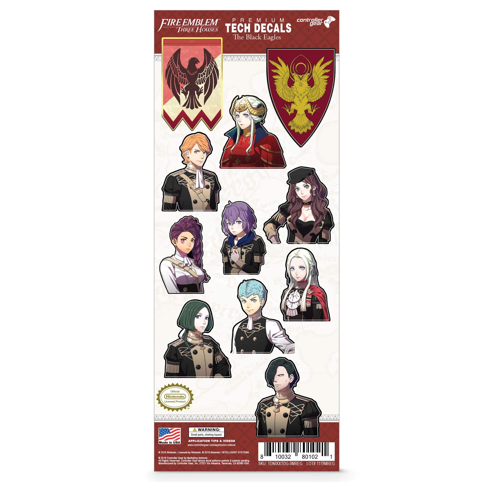 Fire Emblem Three Houses 11 Pack Black Eagles Tech Decals Waterproof Stickers for Phone Laptop Water Bottle Skateboard