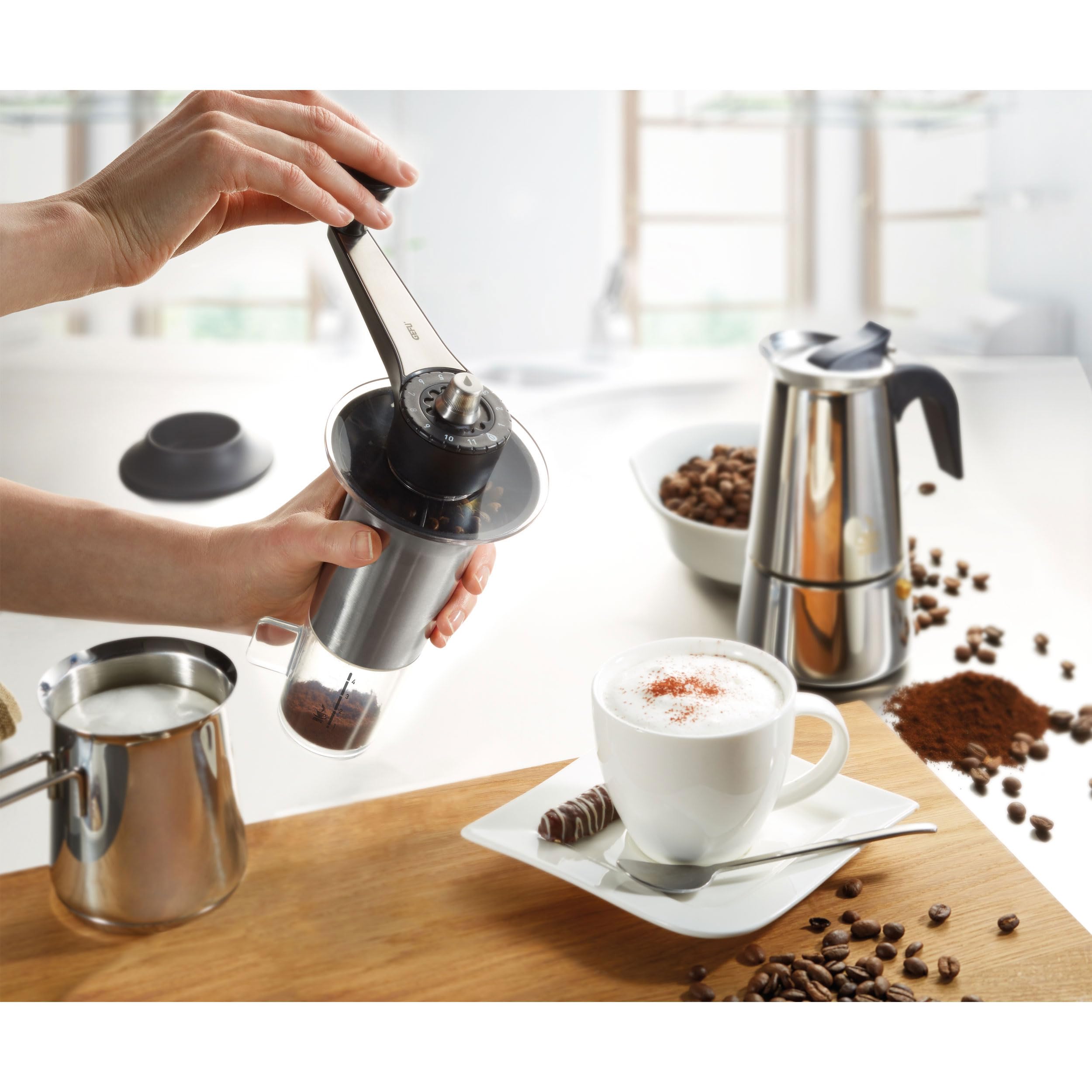 GEFU 16330 Kaffeemühle LORENZO + 16201 Kaffeemaß MORENO, verstellbar