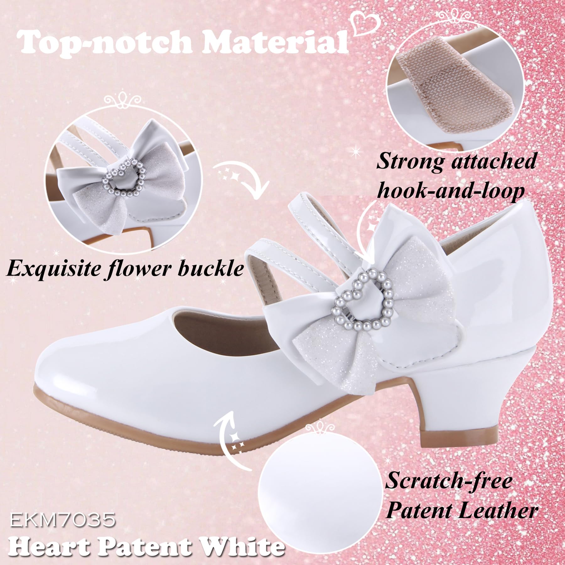 Princess Mary Jane Dress Up Shoes - Girls' Party Pumps for Flower Girl Wedding With Sparkly Design — view 7