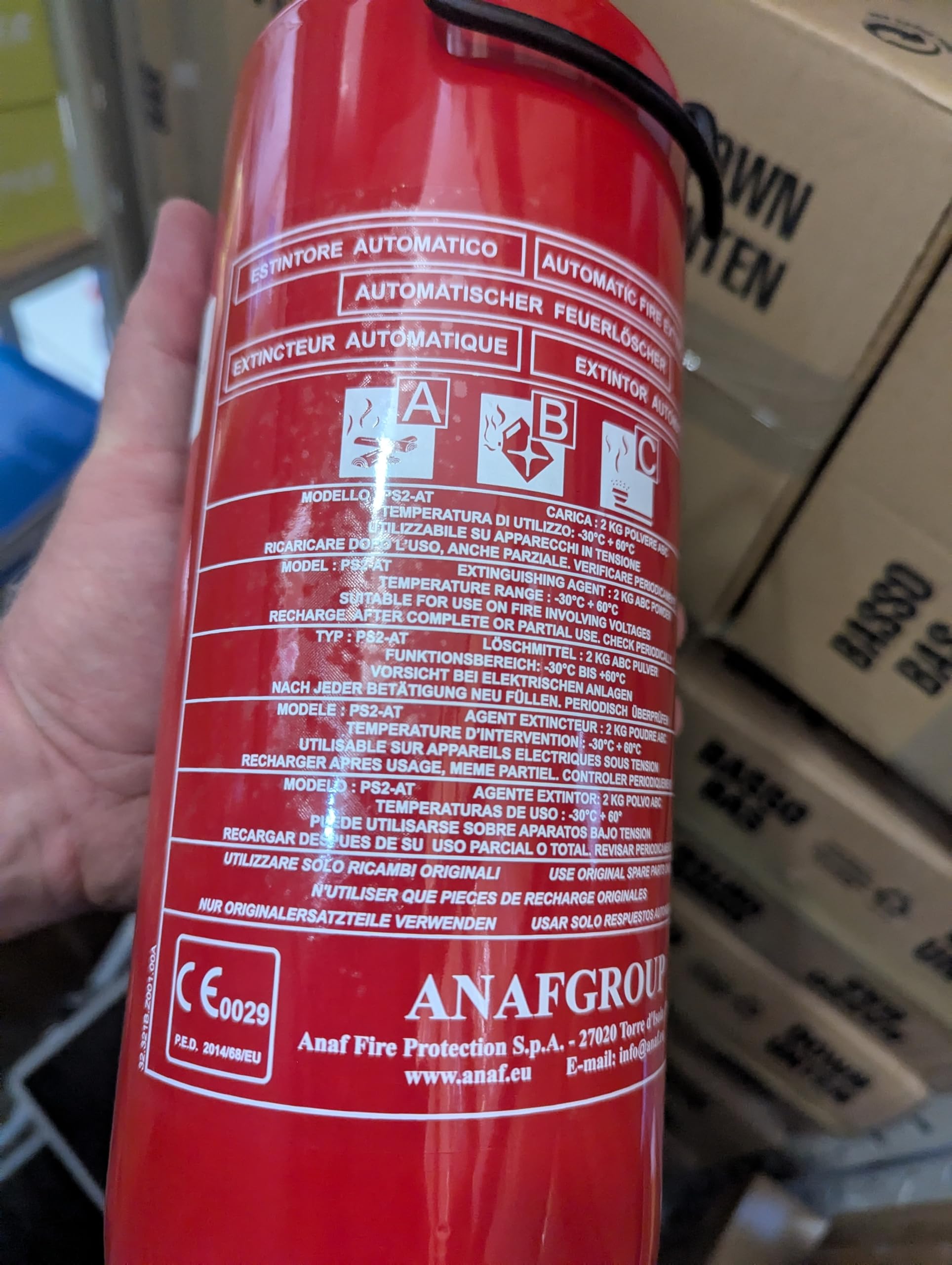 Extincteur automatique à pluie de poudre 2 kg