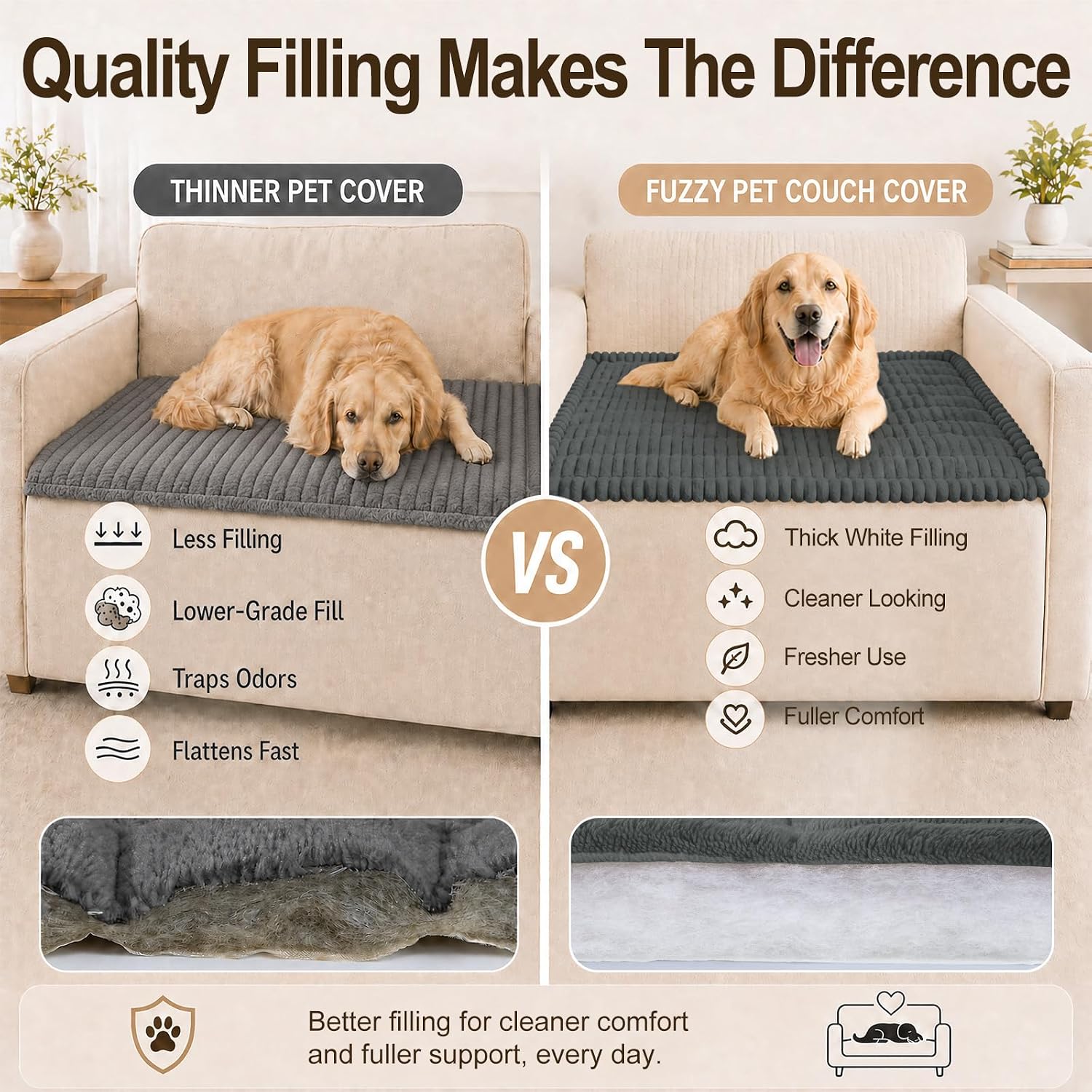  Couch Cover for Dogs, Non Slip Fuzzy Thick Pet Sofa Protector thumbnail