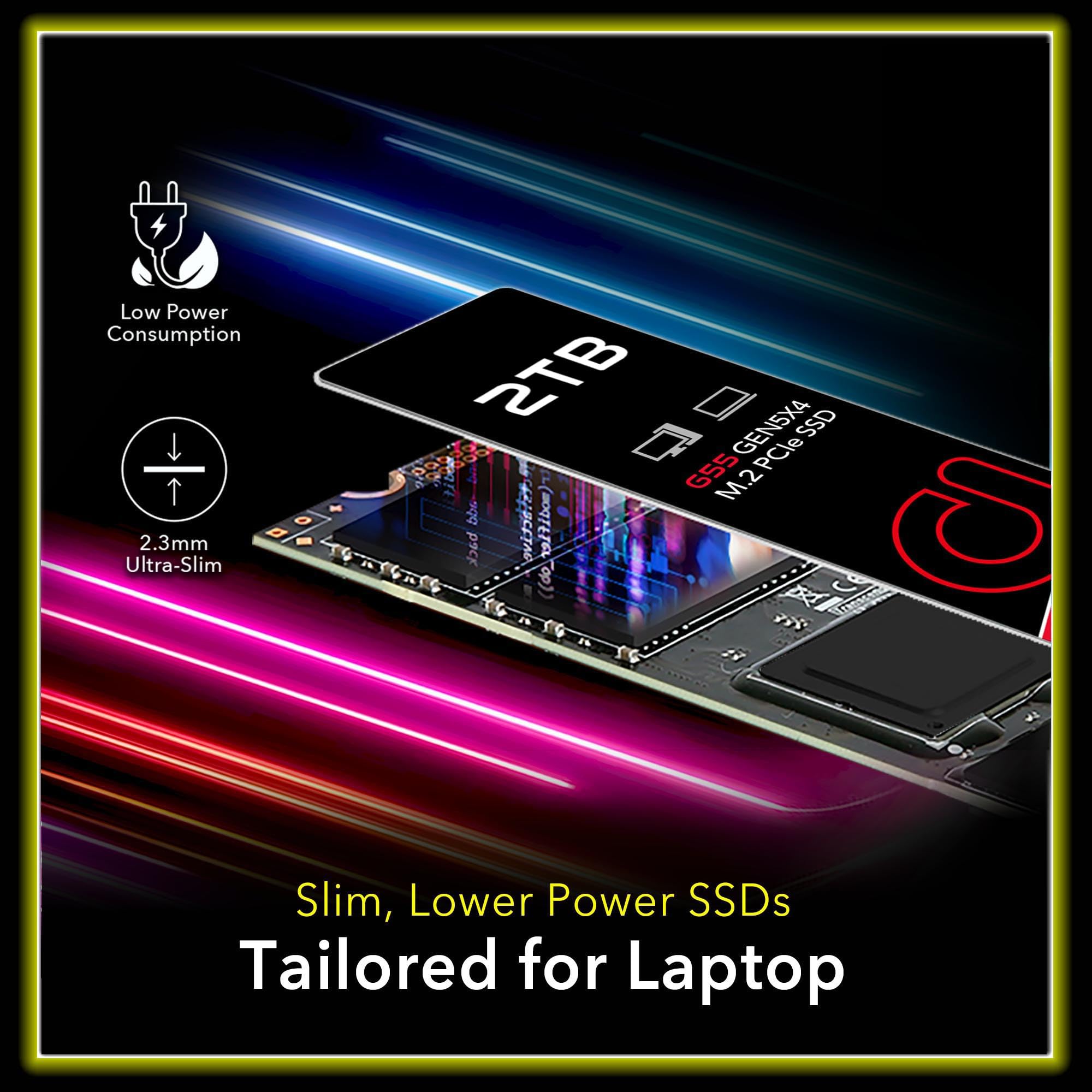 Addlink G55 2TB PCIe Gen5 NVMe M.2 SSD - Fino a 10.300 MB/s - Giochi, Fotografia, Editing Video & Design - Unità a stato solido interna (ad2TBG55M2P)