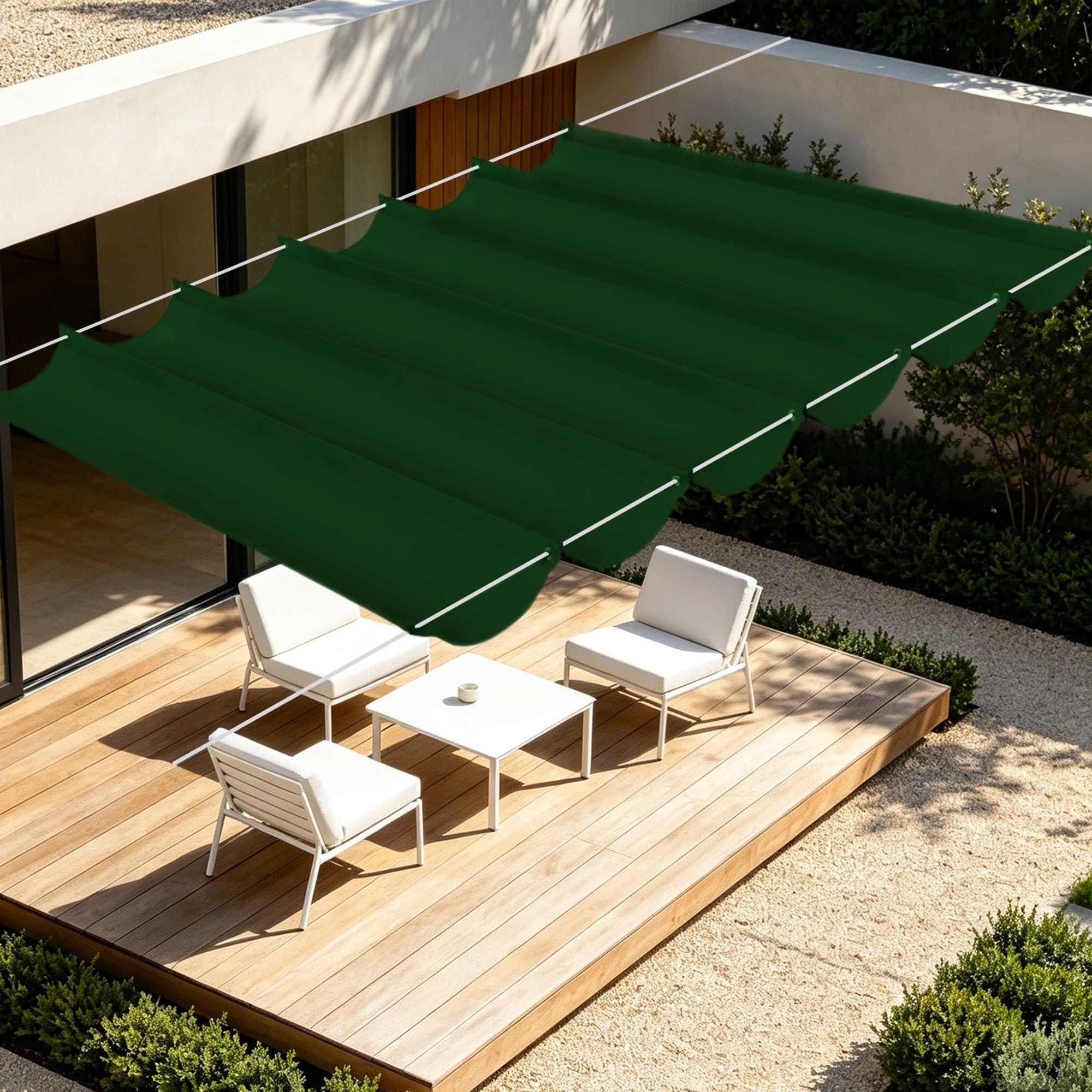 Toiles pour en plein air rétractables de 4x6,8m jardin et terrasse