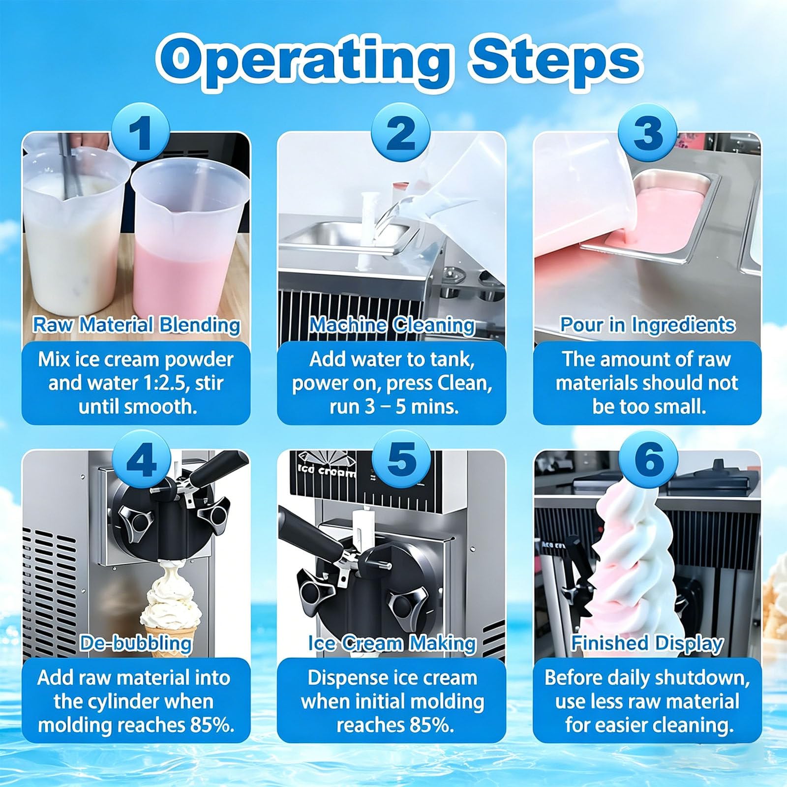 Sweet Sundae - Macchina per Gelato, Gelatiera, 2.5 L, Compressore Autoraffreddante, 450 W, Sistemas di Erogazione, Pulizia Automatica, Acciaio Inox Grey