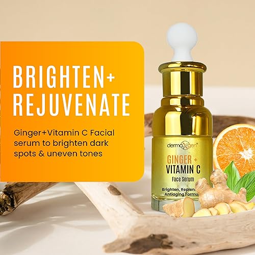 Miniatura 8 de Suero facial de jengibre + vitamina C + cúrcuma, tratamiento orgánico para el acné, tono de piel transparente, hidrata la piel opaca y seca, suero